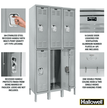 304 Stainless Steel Locker — 2 Tier, 3 Wide - Your Locker Store
